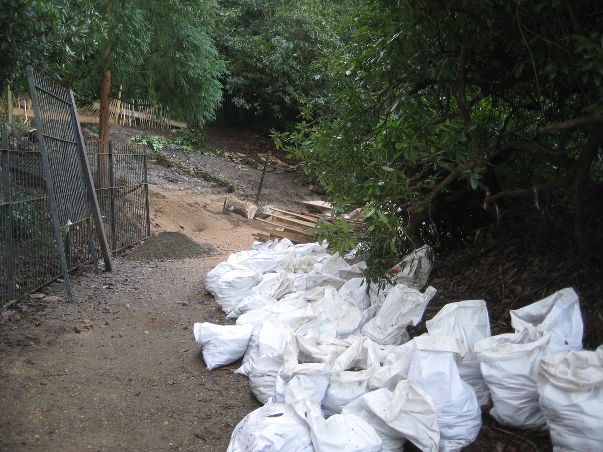 collecting and moving cobbles from the steps - one of FoD's least glamorous jobs